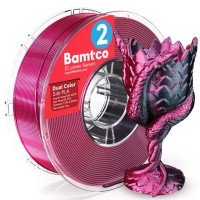 PLA Silc пластик Bamtco Dual Color Black-Rose-Red (1кг)
