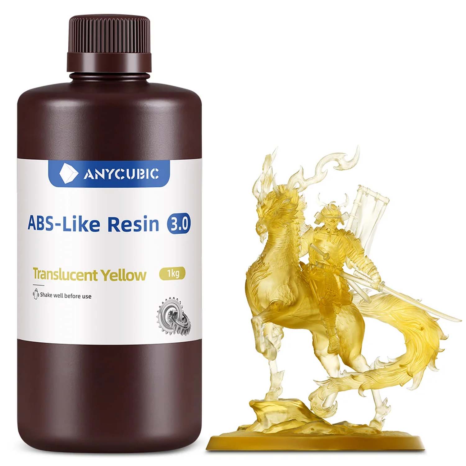 Фотополимер Anycubic ABS-Like Resin 3.0 Translucent Yellow (Прозрачный желтый) (1кг)