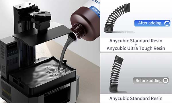 Anycubic Tough Resine Ultra Gray можно смешивать с другими смолами