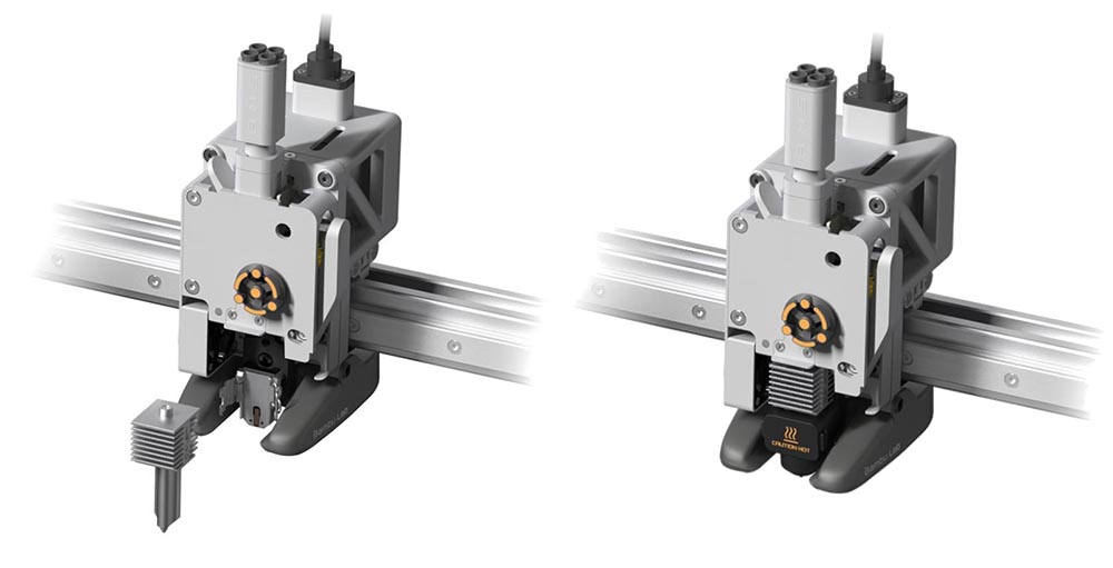 Системой быстрой хотэнда Quick-Swap All-Metall-Hotend