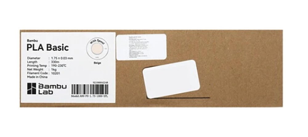 PLA Basic пластик Bambu Lab Beige Бежевый (10201) 1,75 мм (1 кг)