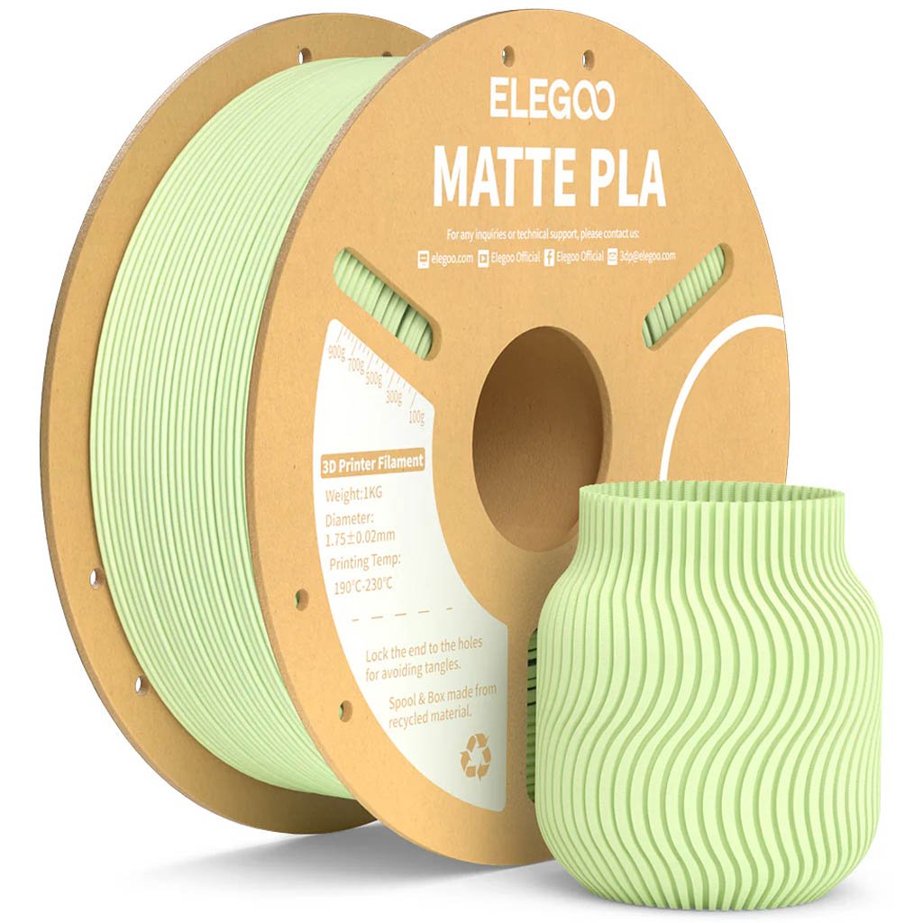PLA Matte Elegoo Mint Green Мятный зеленый 1,75 мм  (1кг)