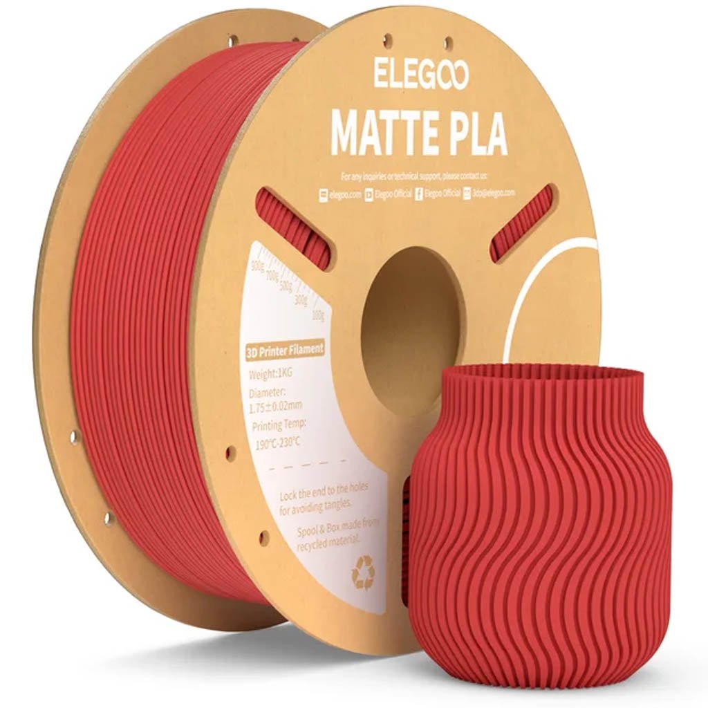 PLA Matte пластик Elegoo Ruby Red Рубиновый красный 1,75 мм (1кг)
