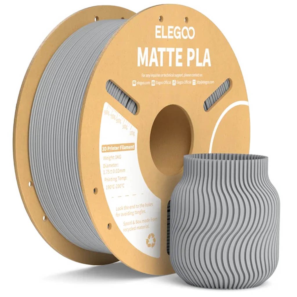 PLA Matte пластик Elegoo State Grey Серый 1,75 мм (1кг)