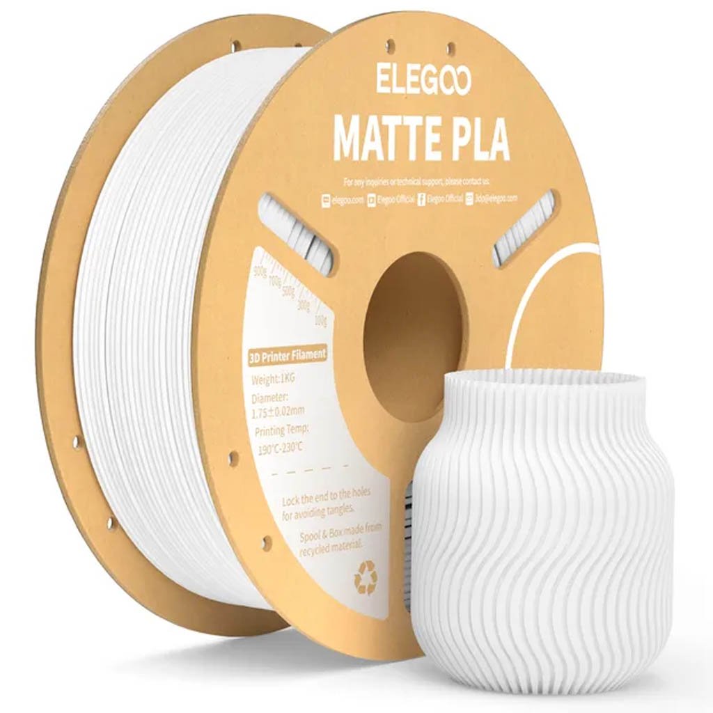PLA Matte пластик Elegoo White Белый 1,75 мм (1кг)