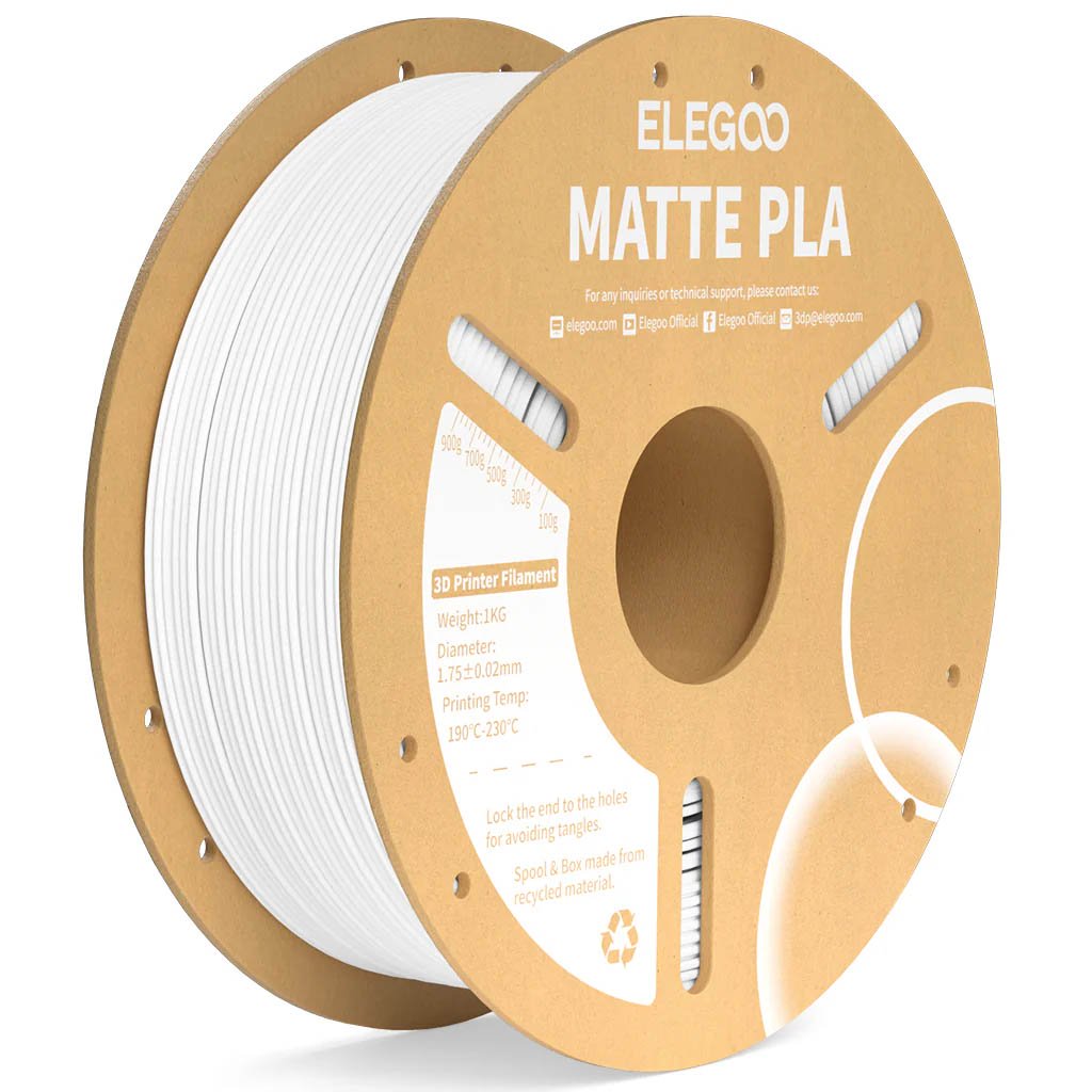 PLA Matte пластик Elegoo White Белый 1,75 мм (1кг)