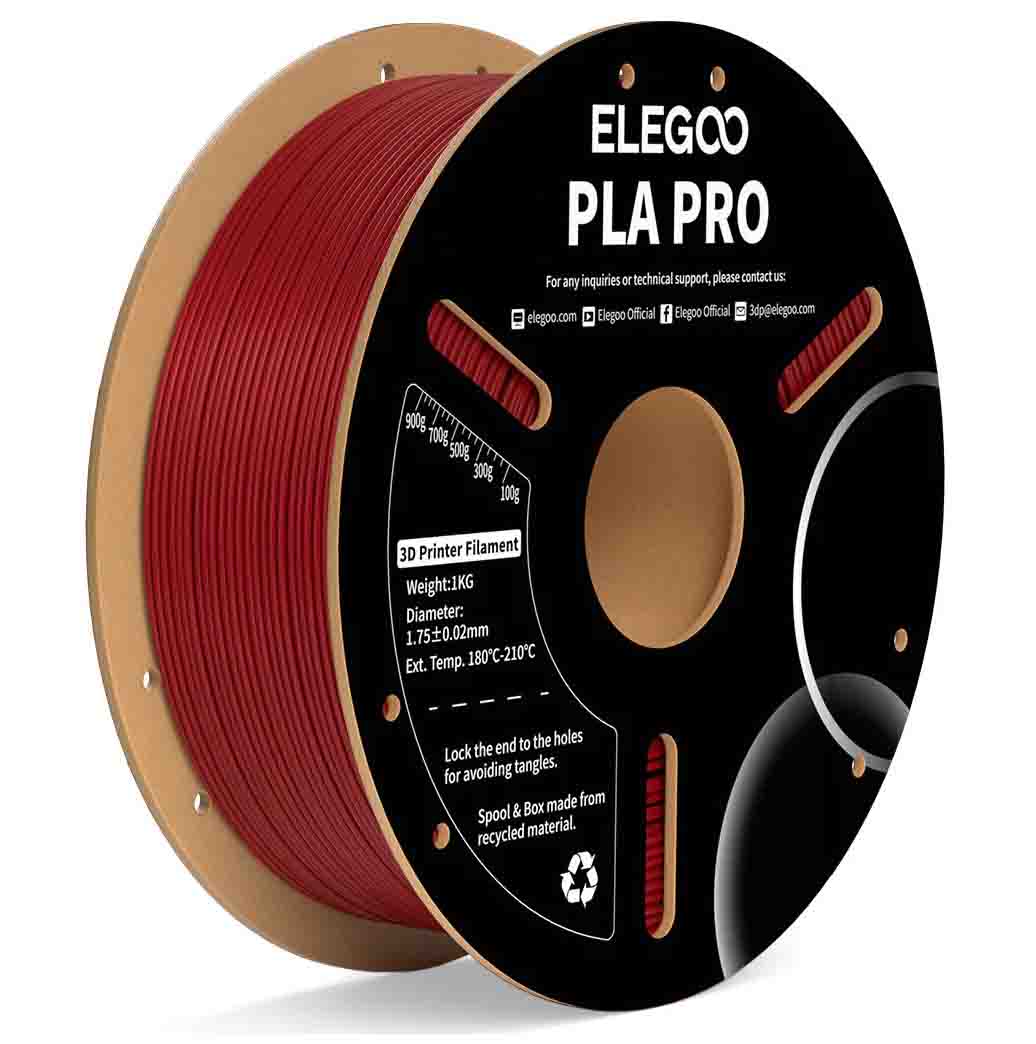 PLA Pro пластик Elegoo Burgundy Red Красный 1,75 мм (1 кг)