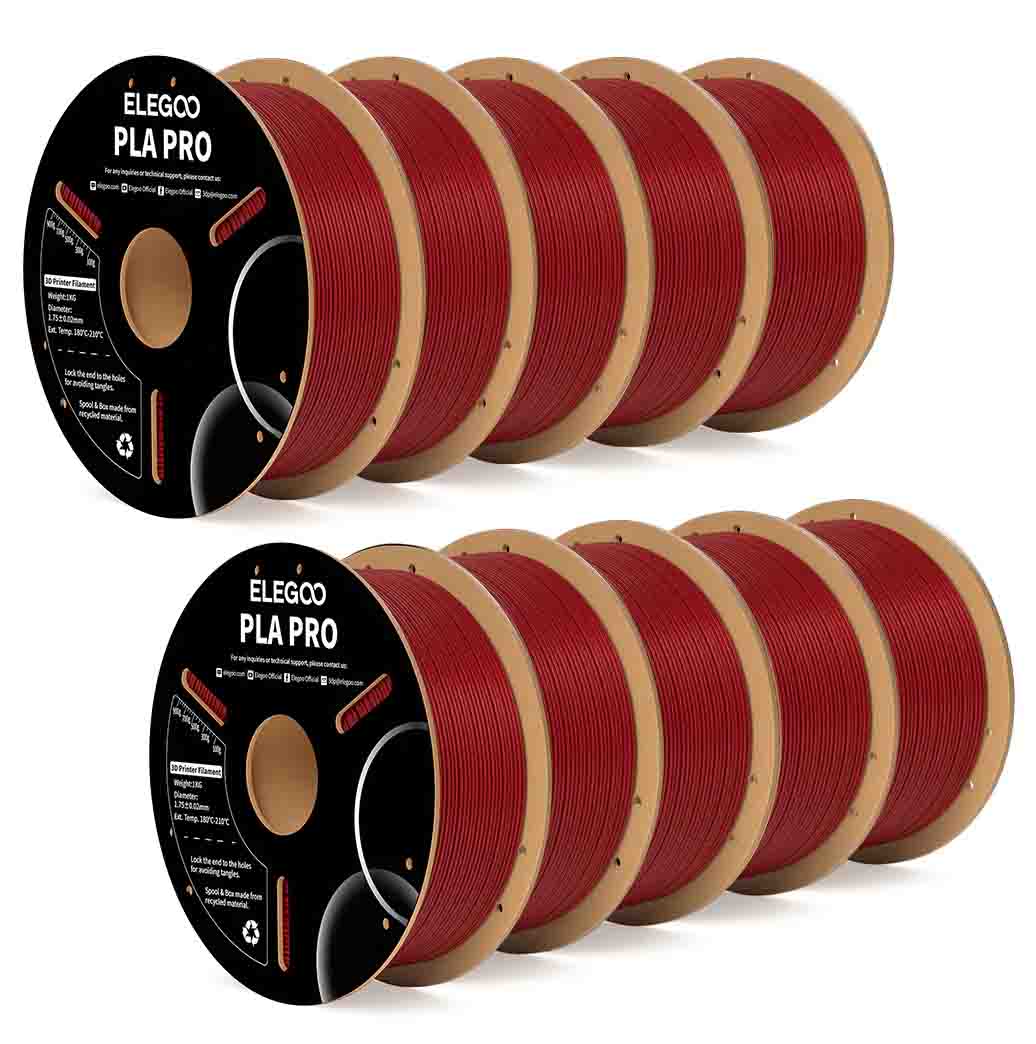 PLA Pro пластик Elegoo Burgundy Red Красный 1,75 мм (1 кг)