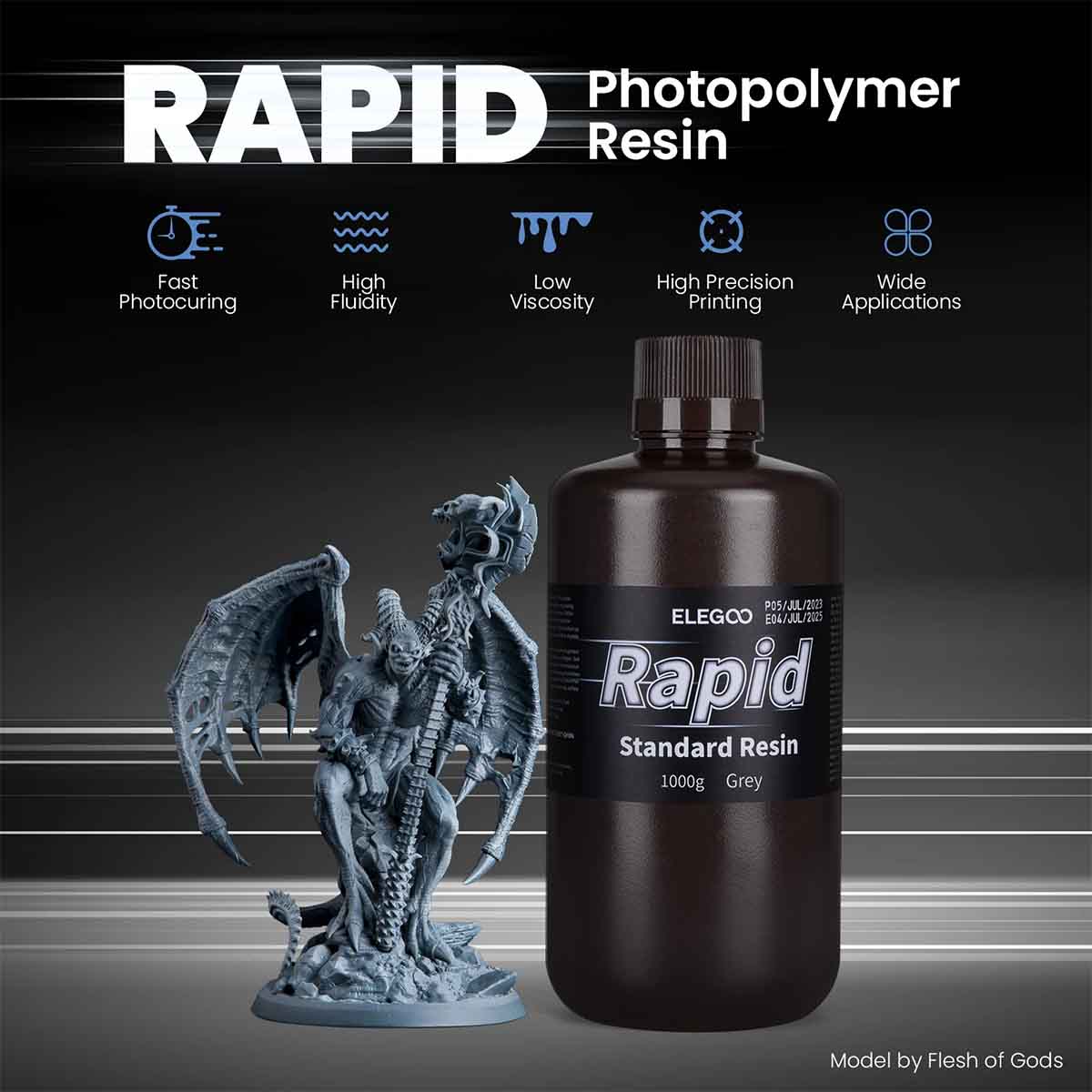 Фотополимер Elegoo Rapid Standard Resin Grey