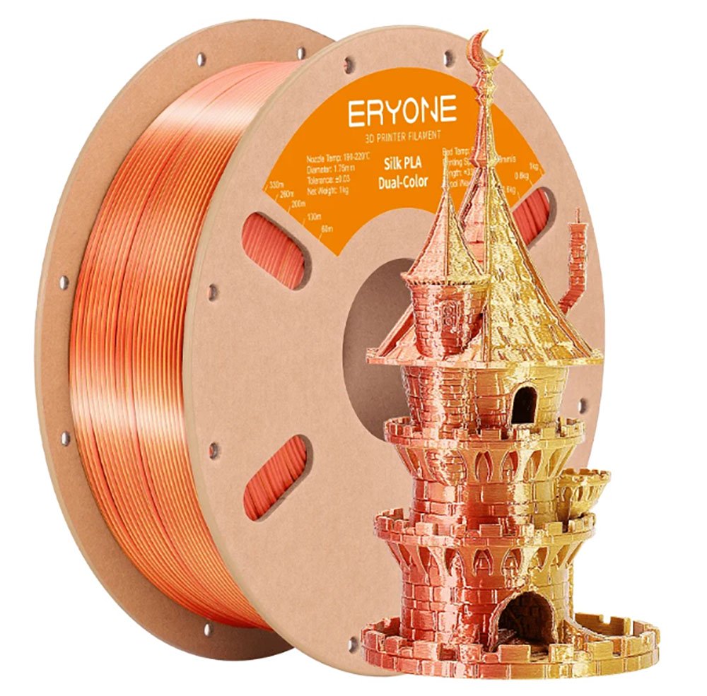 PLA Silk Dual пластик ERYONE Gold&Copper (Золото и медь) 1,75 мм (1кг)