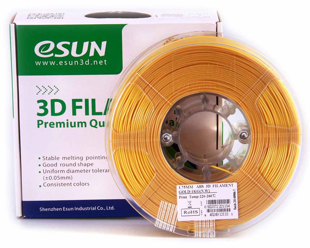 Золотистый ABS  пластик ESUN 1,75 мм (1кг)