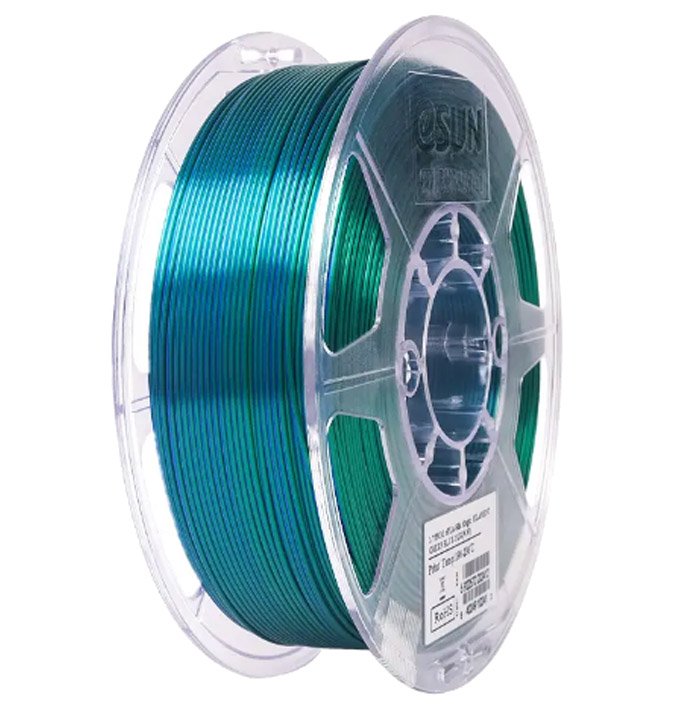PLA eSilk Magic пластик ESUN Green-Blue (Сине-зеленый)  1,75 мм (1 кг)