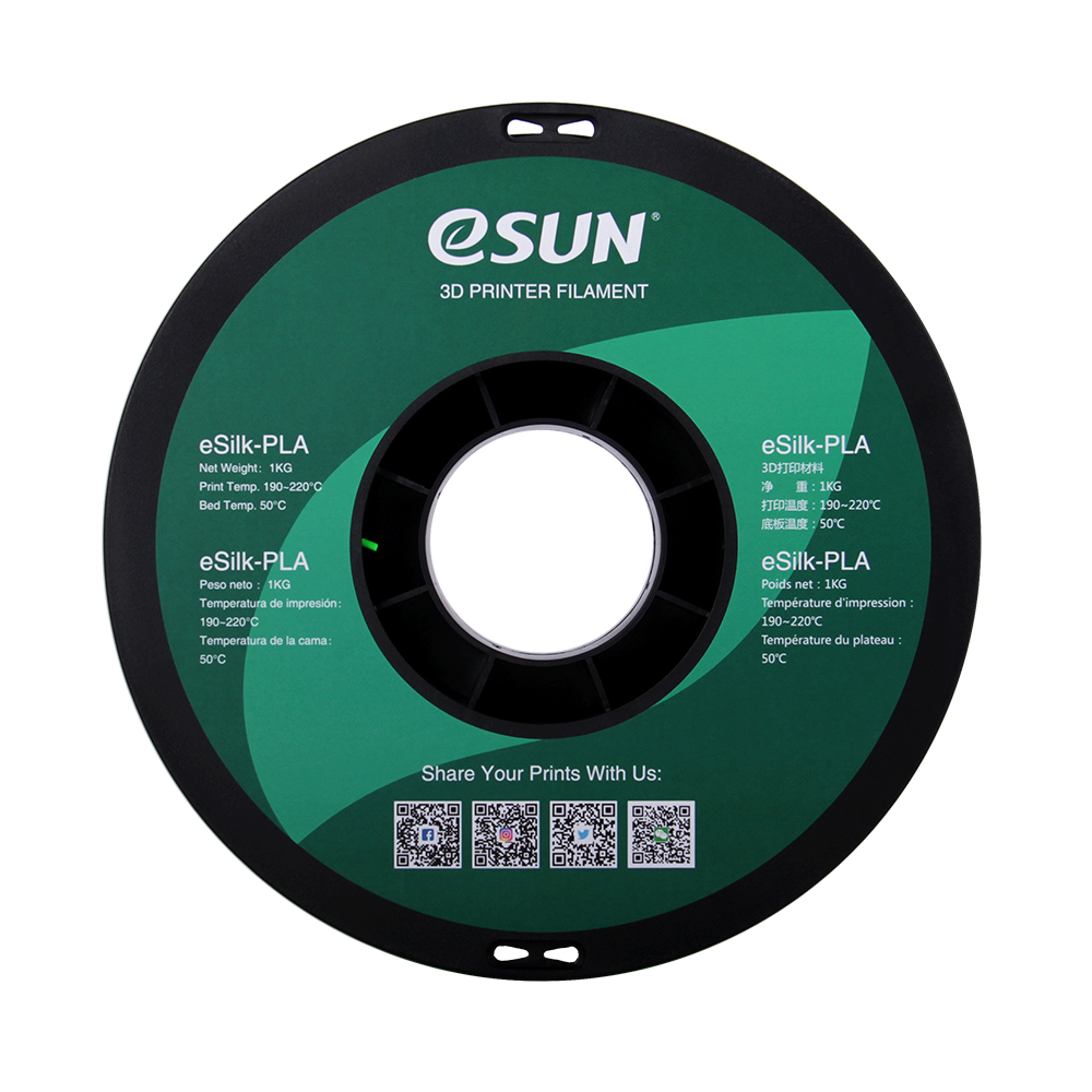 PLA пластик ESUN eSilc Green шелковый зеленый (1кг)