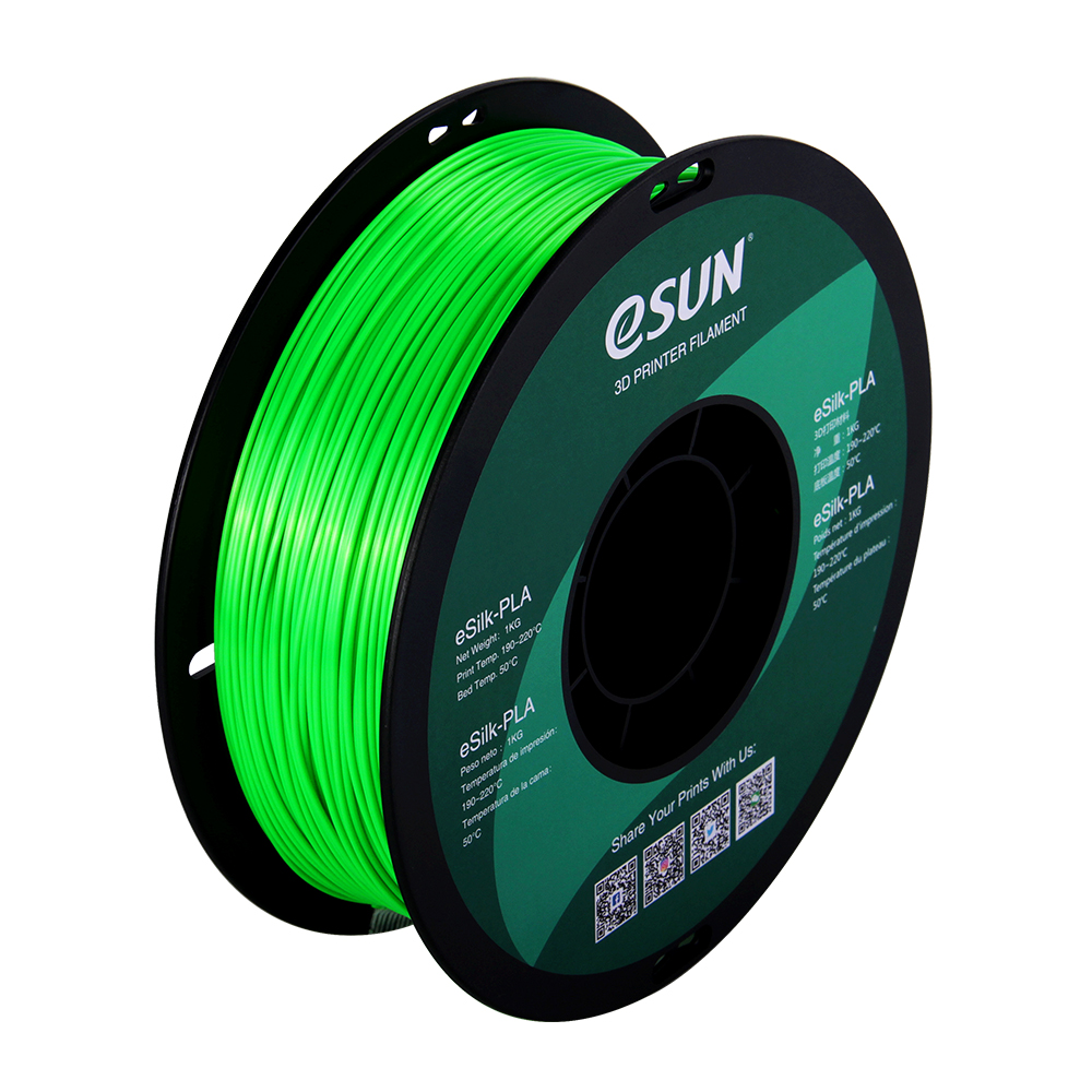 Зеленый шелковый PLA пластик ESUN eSilc