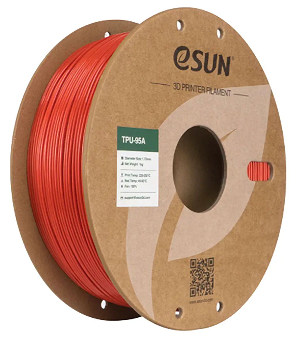 eTPU-95A пластик ESUN Red Красный 1,75 мм (1кг)