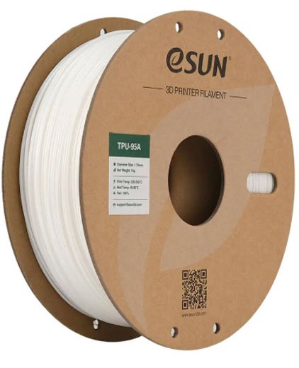 eTPU-95A пластик ESUN White - Белый 1,75 мм (1кг)