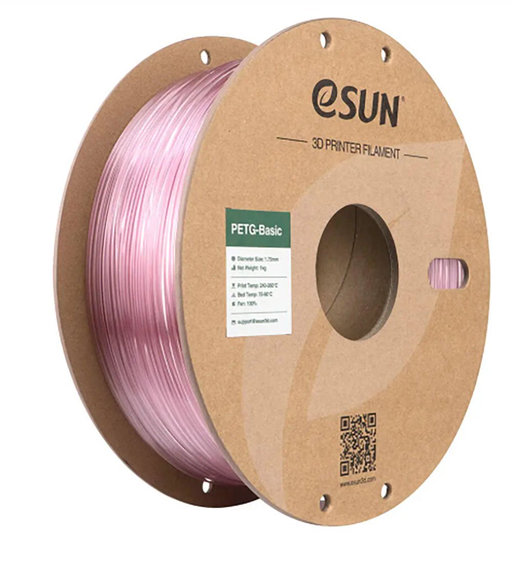 PETG Basic пластик ESUN Translucent Light Pink Полупрозрачный светло-розовый  1,75 мм (1кг)