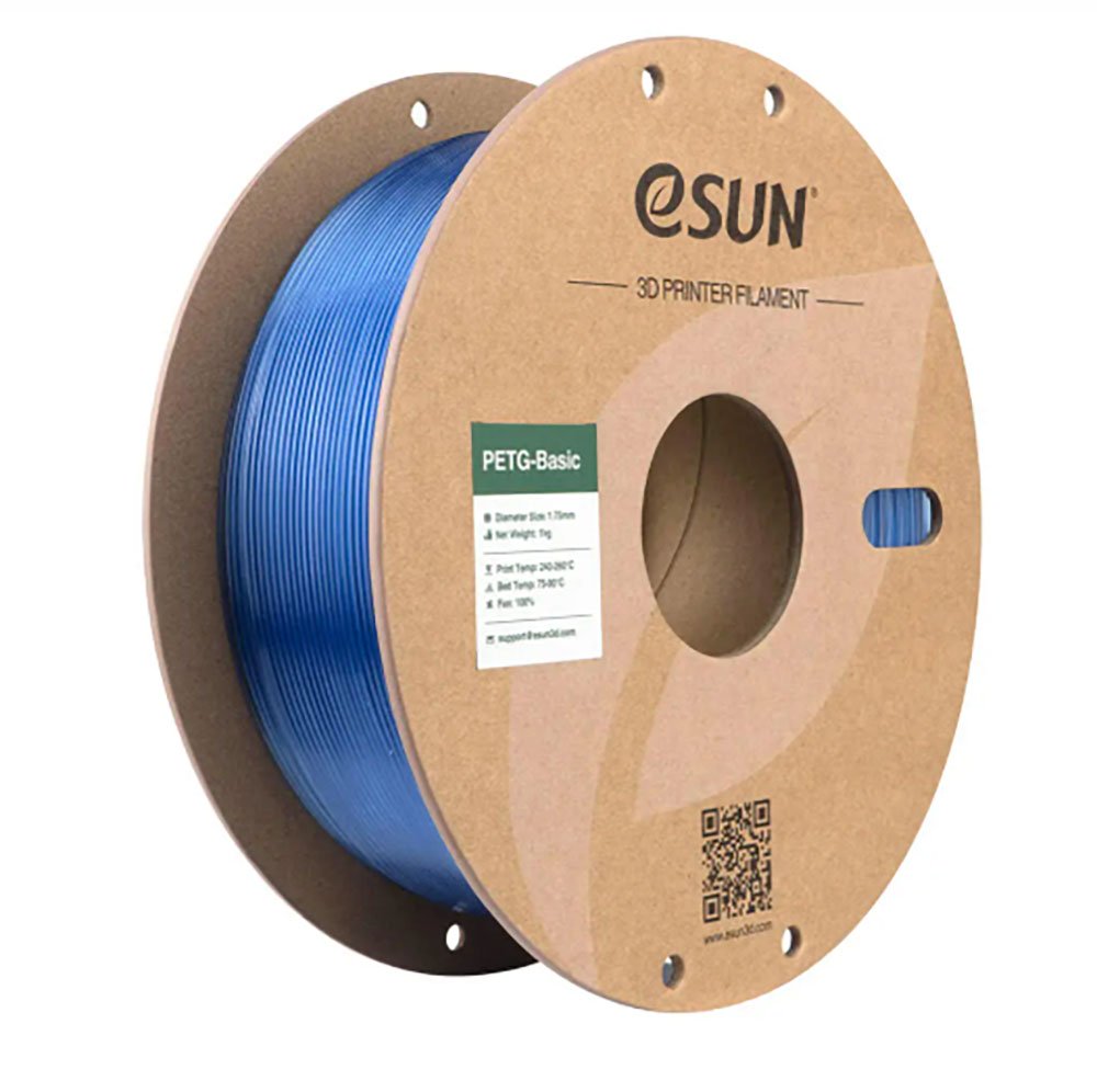 PETG Basic пластик ESUN Translucent Blue Полупрозрачный синий  1,75 мм (1кг)