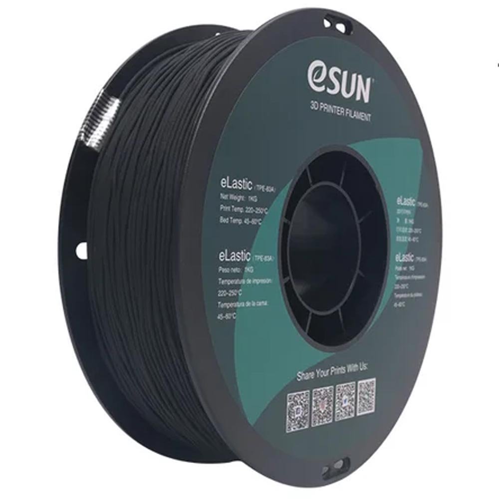 eLastic TPE-83A пластик ESUN Black Черный 1,75 мм (1кг)