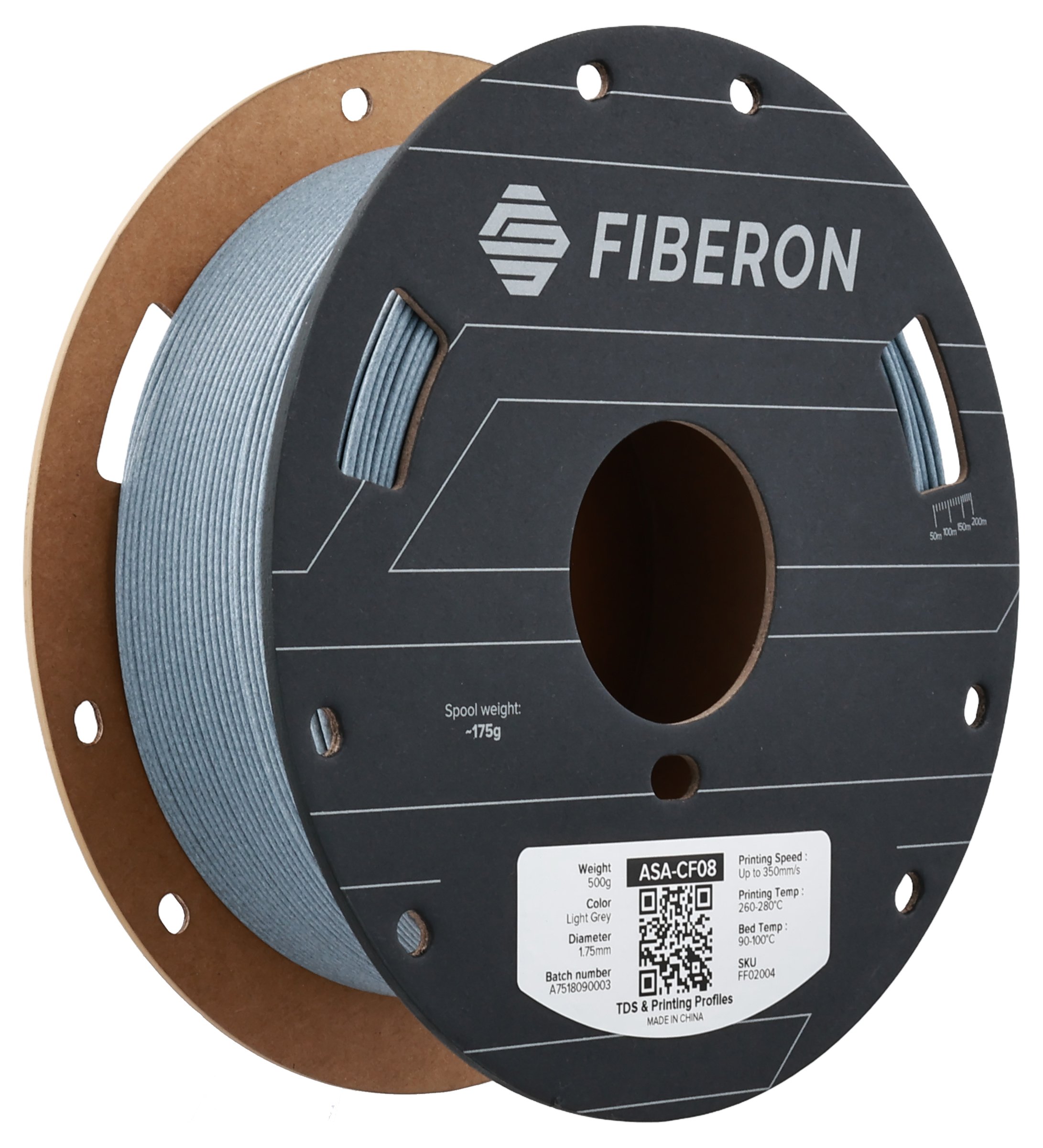 ASA-CF08 пластик Fiberon™ Light Grey (Светло-серый) 1,75 мм (500 гр)
