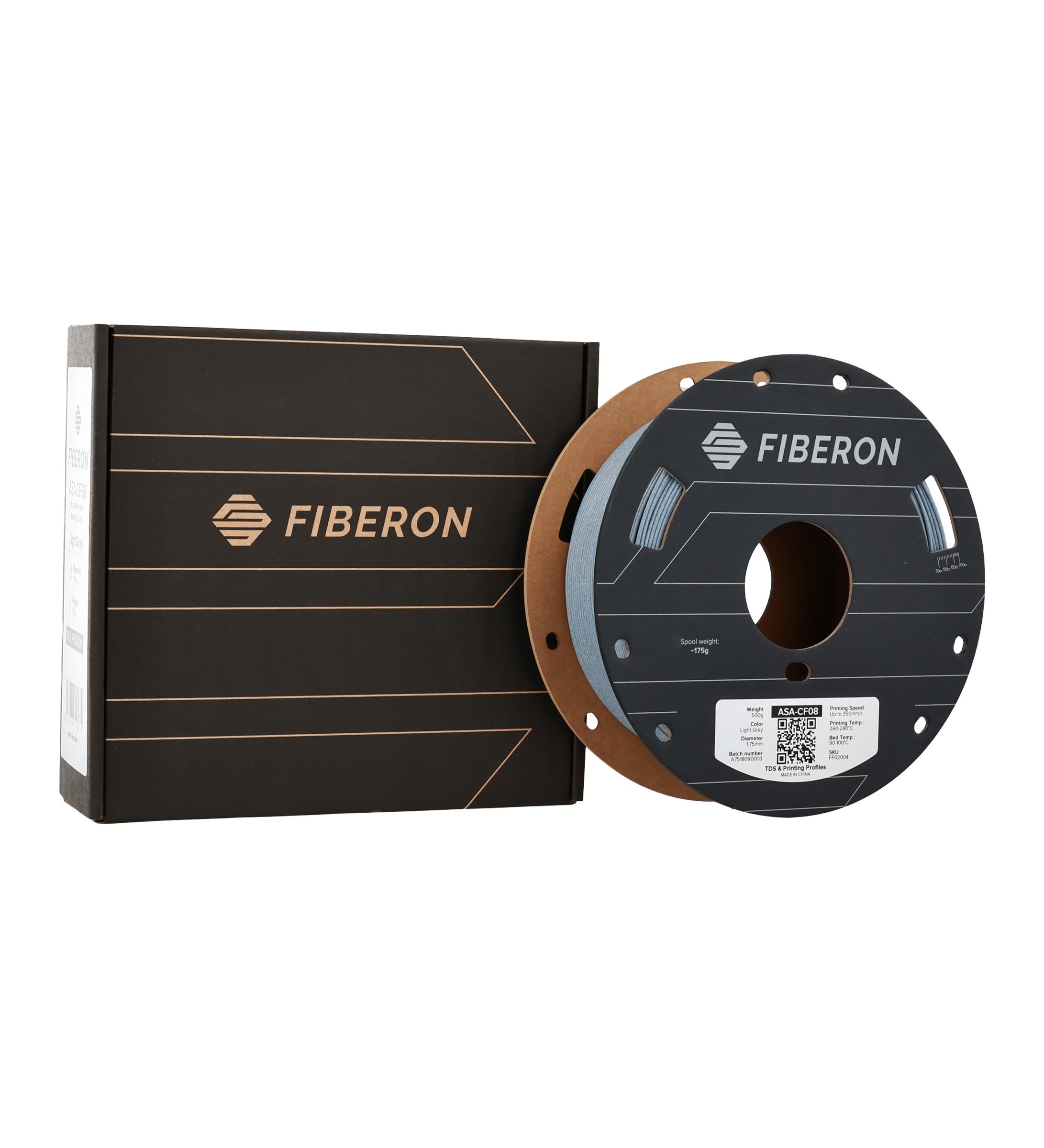 ASA-CF08 пластик Fiberon™ Light Grey (Светло-серый) 1,75 мм (500 гр)