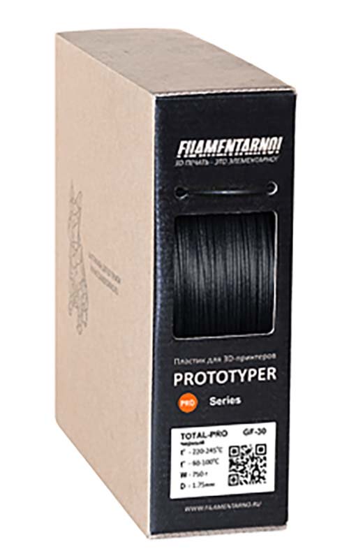 Total Pro GF-30 пластик Filamentarno черный 1,75 мм (750 гр)
