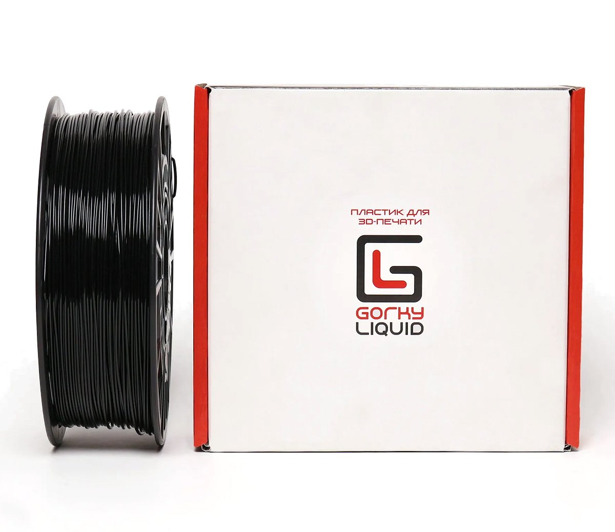 PETG пластик Gorky Liquid Black Черный 1,75 мм  (1кг)