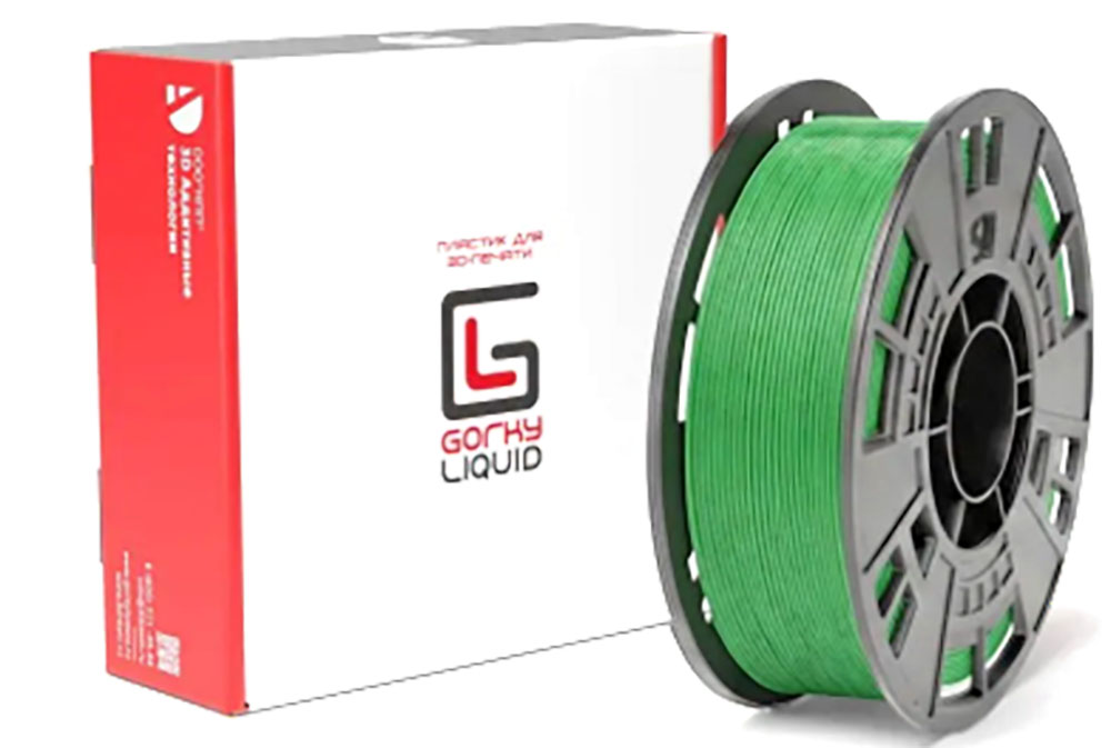 PETG пластик Gorky Liquid Green Зеленый 1,75 мм  (1кг)
