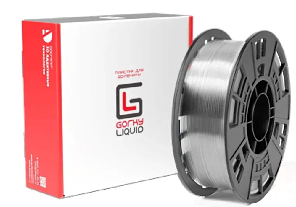 PETG пластик Gorky Liquid Transparent Прозрачный 1,75 мм  (1кг)
