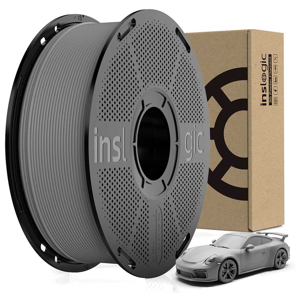 PLA Matte пластик Inslogic Grey Серый 1,75 мм (1 кг)