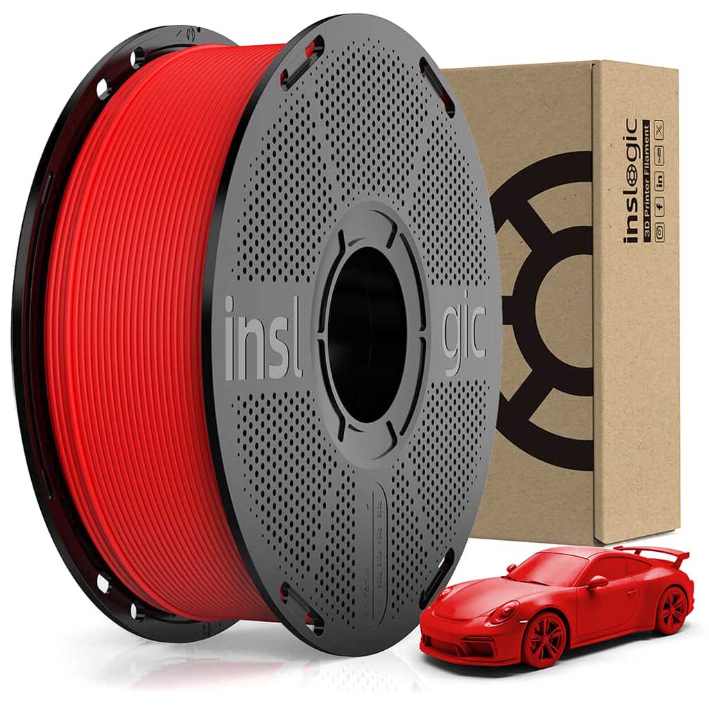 PLA Matte пластик Inslogic Red Красный 1,75 мм (1 кг)