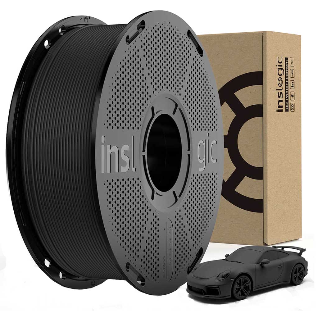 PLA Matte пластик Inslogic Black Черный 1,75 мм (1 кг)