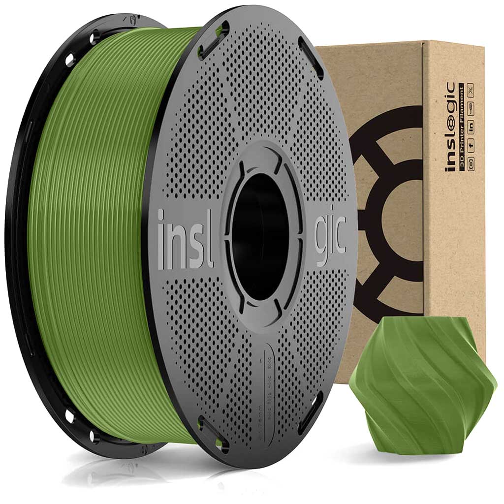 PLA Pro пластик Inslogic Olive Green Оливковый зеленый 1,75 мм (1 кг)
