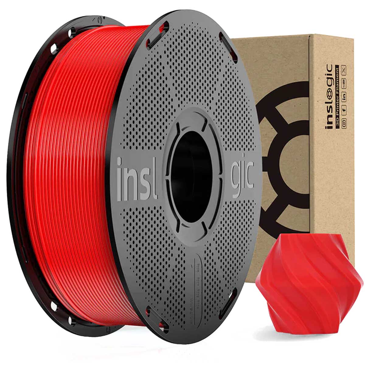 PLA Pro пластик Inslogic Red Красный 1,75 мм (1 кг)