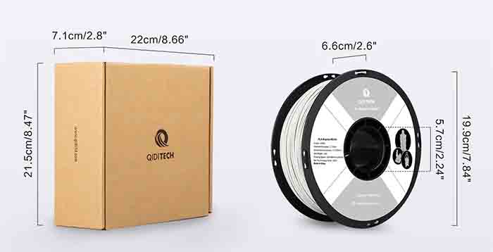 Размеры катушки QIDI TECH PLA Rapido Matte