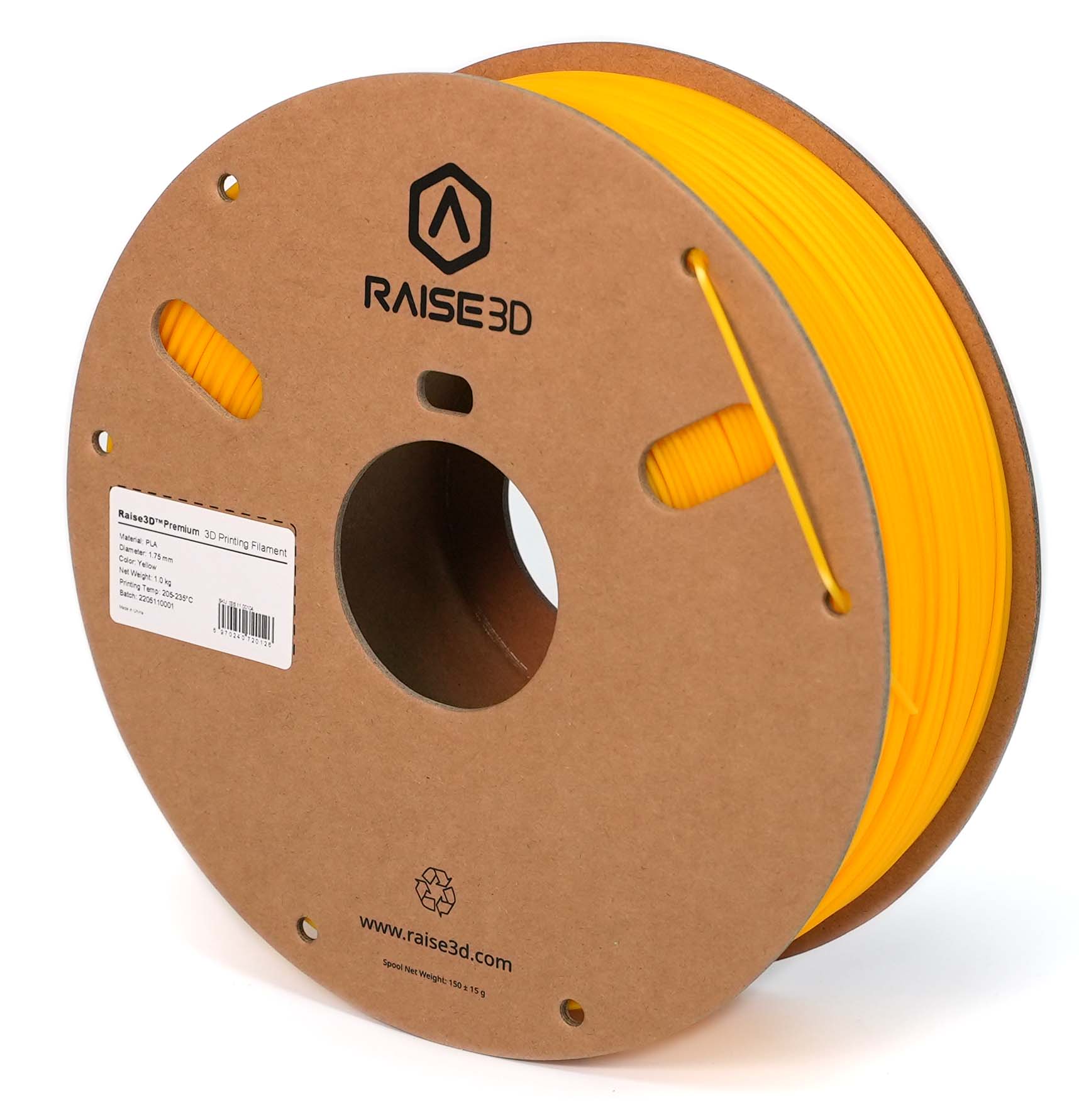 PLA пластик Raise3D Premium Yellow желтый 1,75 мм (1 кг)