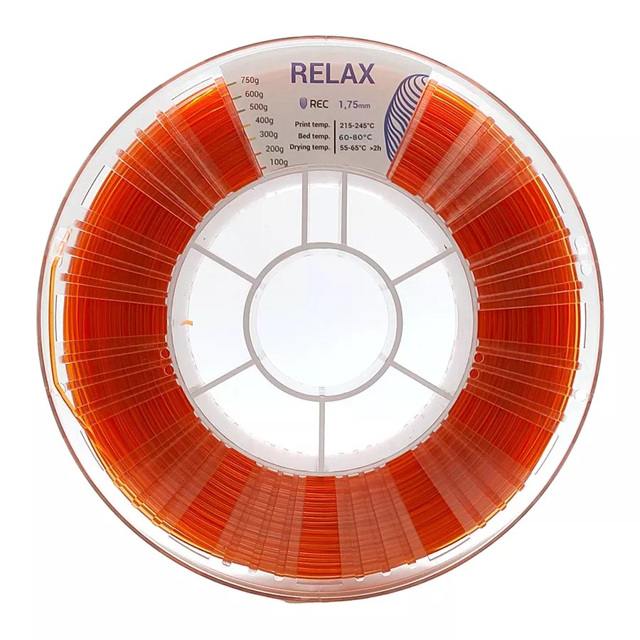 RELAX пластик REC прозрачный-янтарный (PETG) 1,75 мм