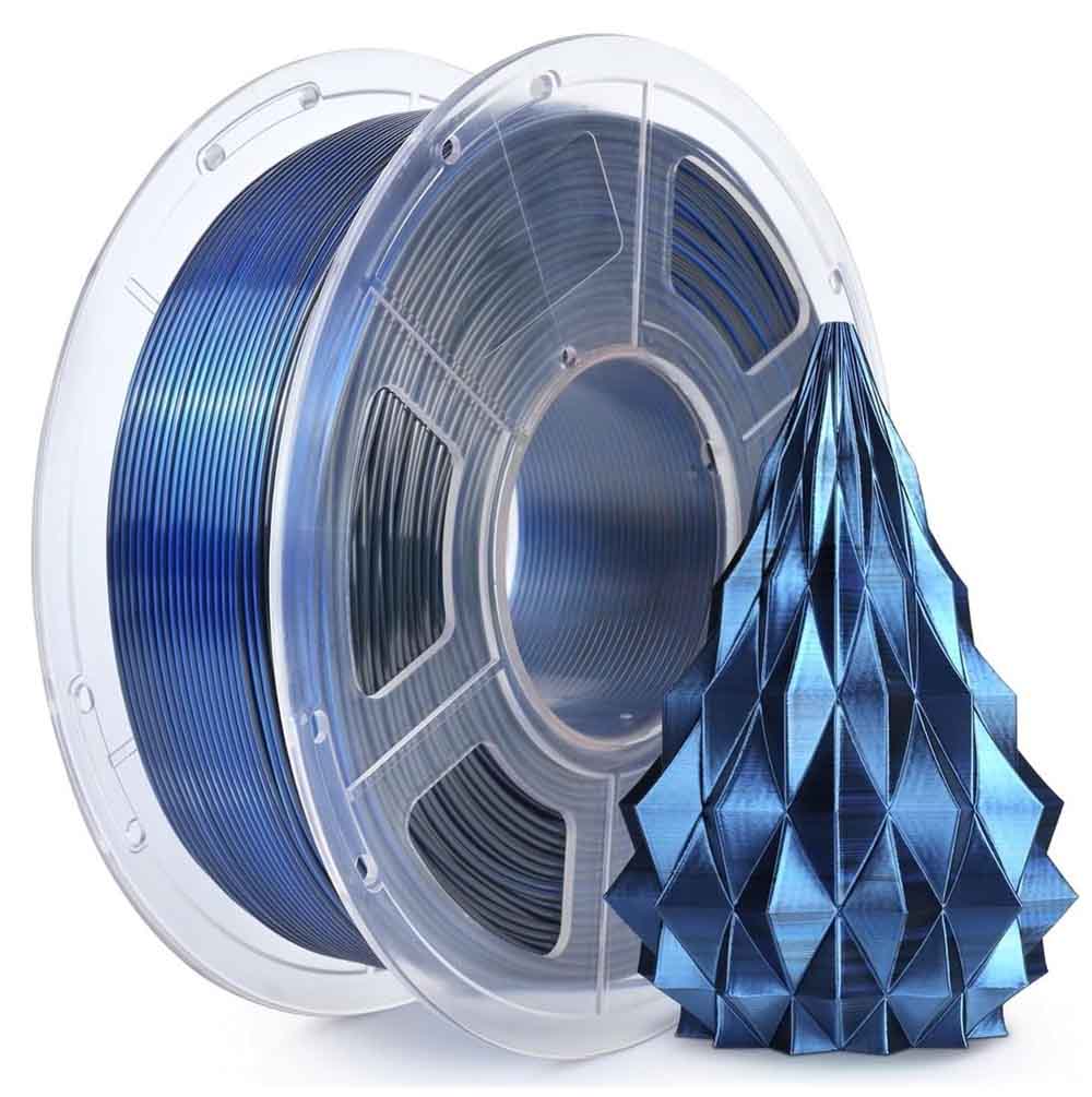PLA пластик Sunlu Silk Dual Color Black Blue 1,75 мм (1кг)