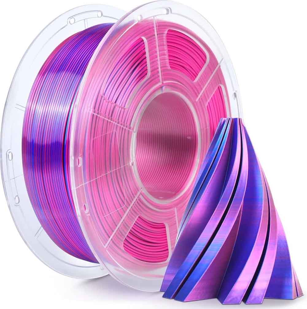 PLA пластик Sunlu Silk Dual Color Red Blue 1,75 мм (1кг)