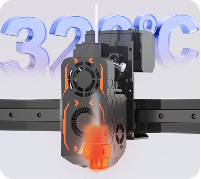 Нагрев сопла до 320 °C