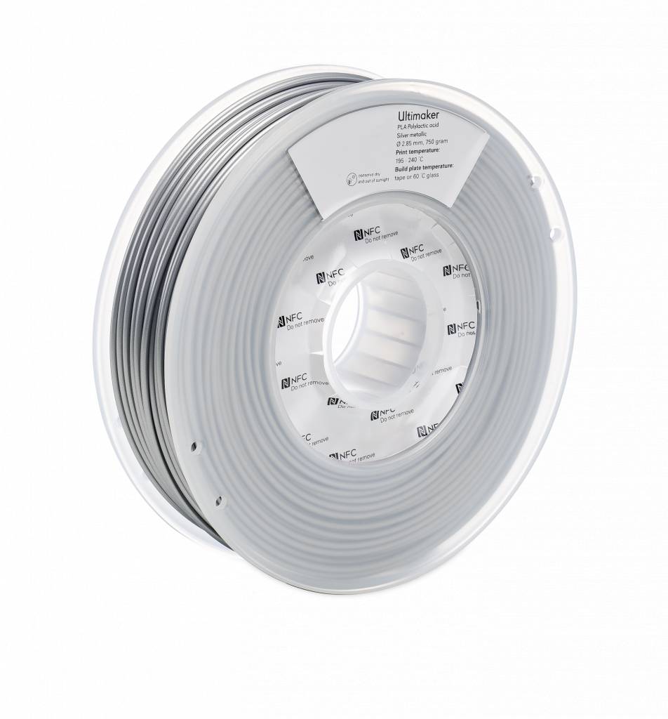 PLA пластик Ultimaker Silver Metallic Серебристый металлик 2,85 мм (750 гр)