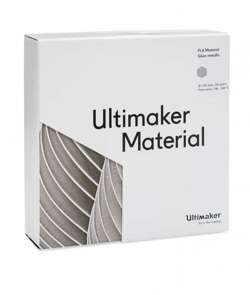 PLA пластик Ultimaker Silver Metallic Серебристый металлик 2,85 мм (750 гр)