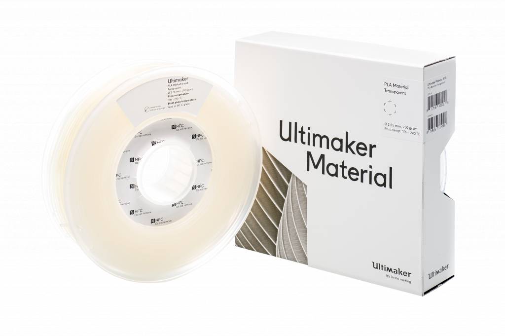 Прозрачный PLA пластик Ultimaker Transparent 2,85 мм (750 гр)