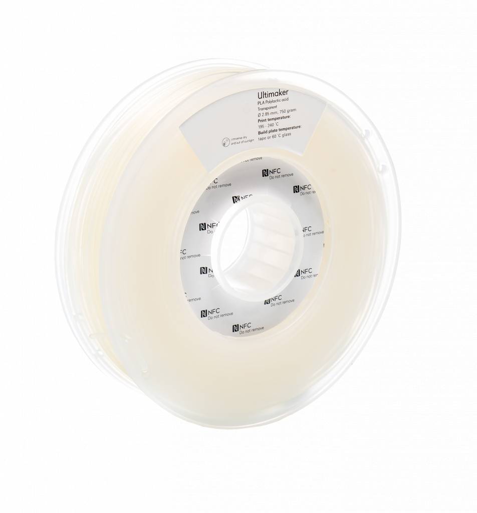 Прозрачный PLA пластик Ultimaker Transparent 2,85 мм (750 гр)