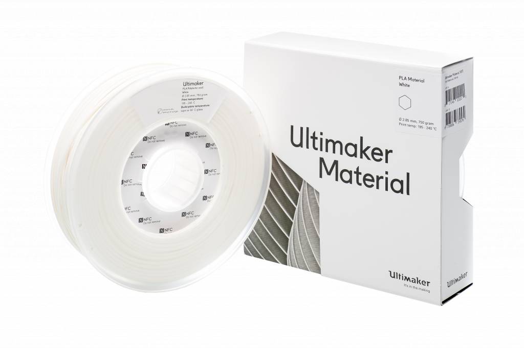 Белый PLA пластик Ultimaker White 2,85 мм (750 гр)