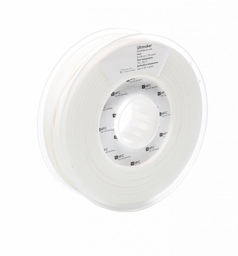Белый PLA пластик Ultimaker White 2,85 мм (750 гр)