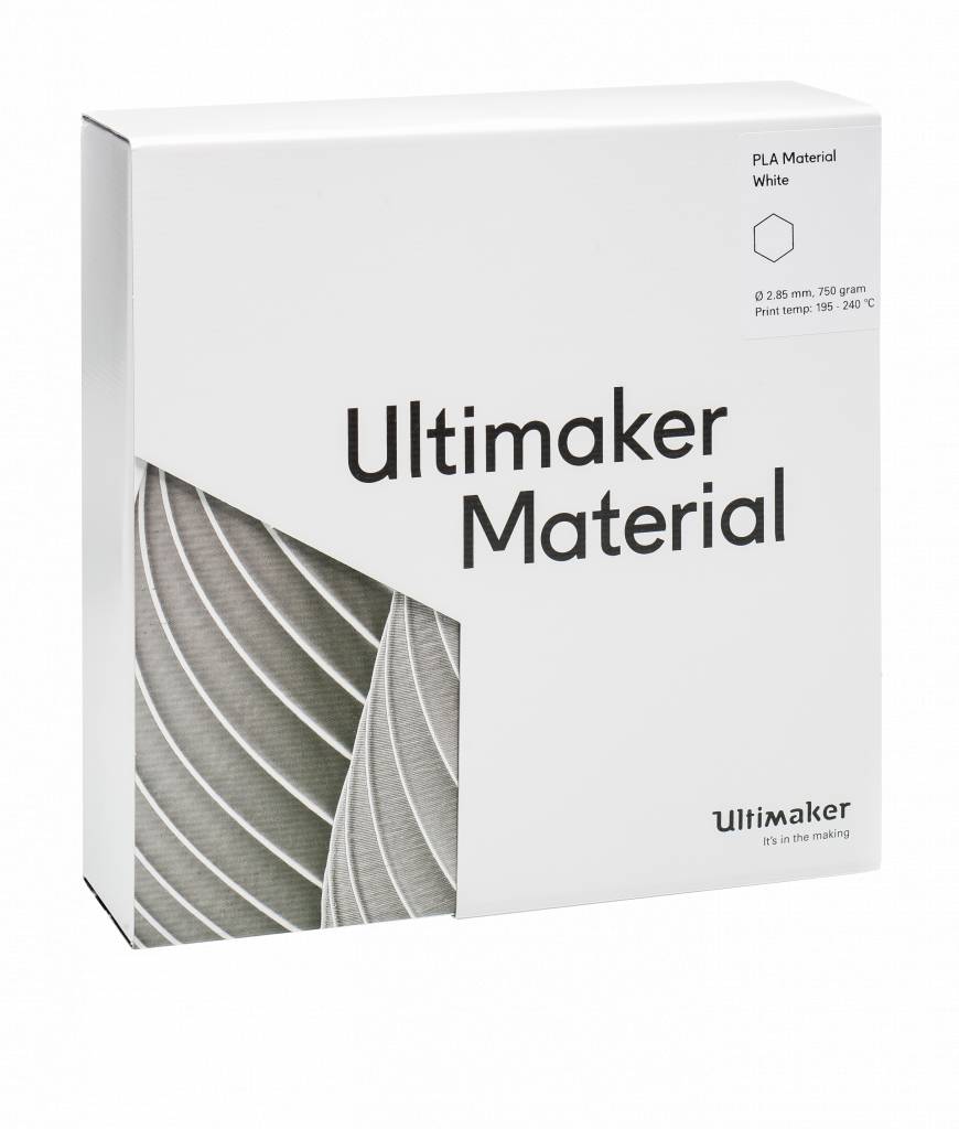 Белый PLA пластик Ultimaker White 2,85 мм (750 гр)