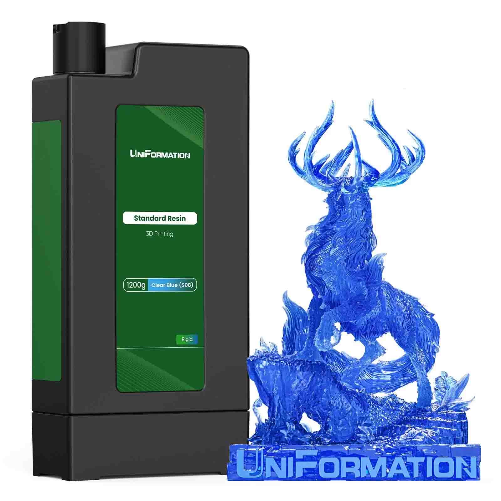 Фотополимерная смола Uniformation Standard Resin Clear Blue (Прозрачный Синий) (1200 гр)